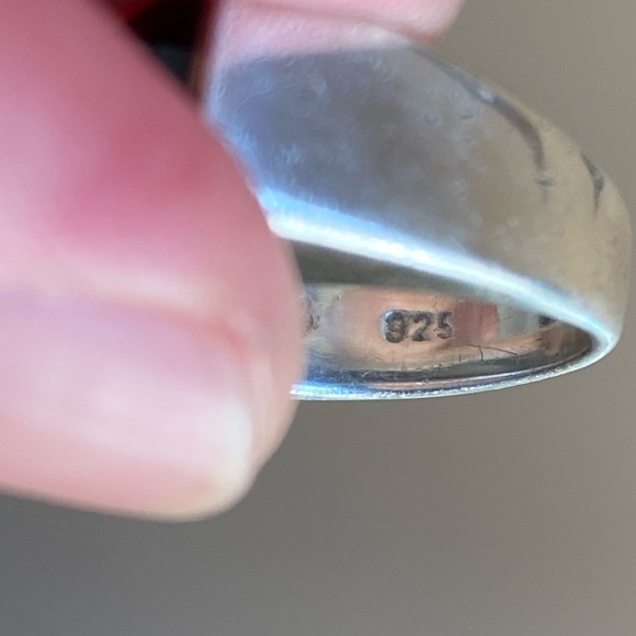 Mother-of-Pearl and Silver Ring, Size 4.5 - Picture 2 of 8